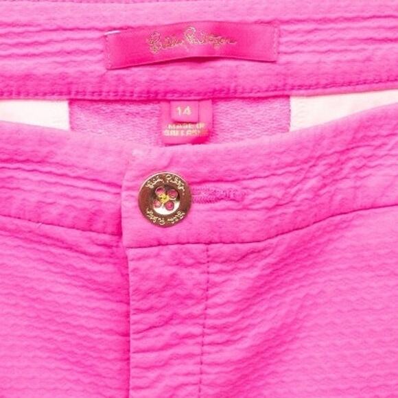 Lilly Pulitzer Buttercup Scallop Hem Stretch Shorts Pink Women's size 14 - Picture 7 of 8